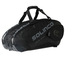 Solinco Racketbag Tour Team Blackout (Schlägertasche, 3 Hauptfächer, Thermofach, Schuhfach) schwarz 15er